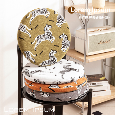 毛巾绣圆形坐垫餐椅吧台卡座垫记忆棉防滑地上办公室四季久坐不累