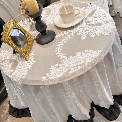 法式复古中古风浮雕洛可可桌布
