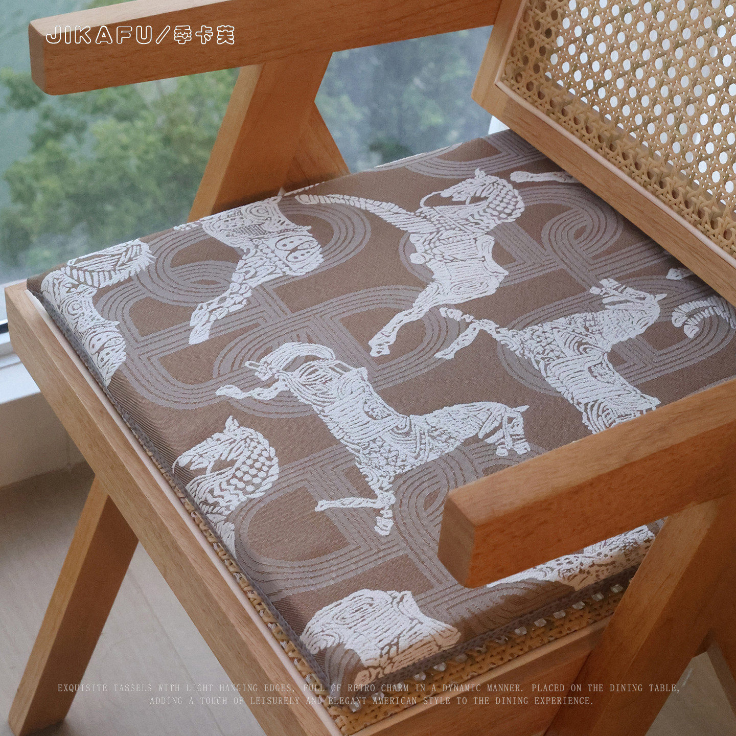 中古风轻奢皇家马匹坐垫法式复古加厚慢回弹硬质棉椅垫座垫方形垫,居家布艺,椅垫,淘宝优惠券,粉丝福利购,淘宝优惠卷