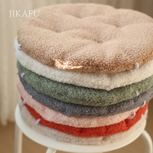 泰迪绒圆形加厚防滑久坐椅垫