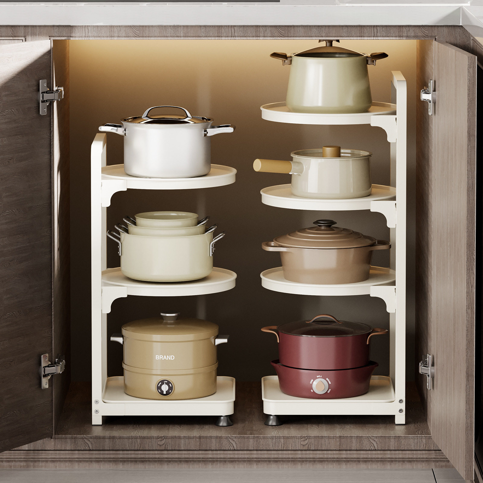 可调厨房多层锅具收纳架橱柜内分层水槽下锅架台面多功能配菜架子,厨房/烹饪用具,厨房置物架/置物柜/角架,淘宝优惠券,粉丝福利购,淘宝优惠卷