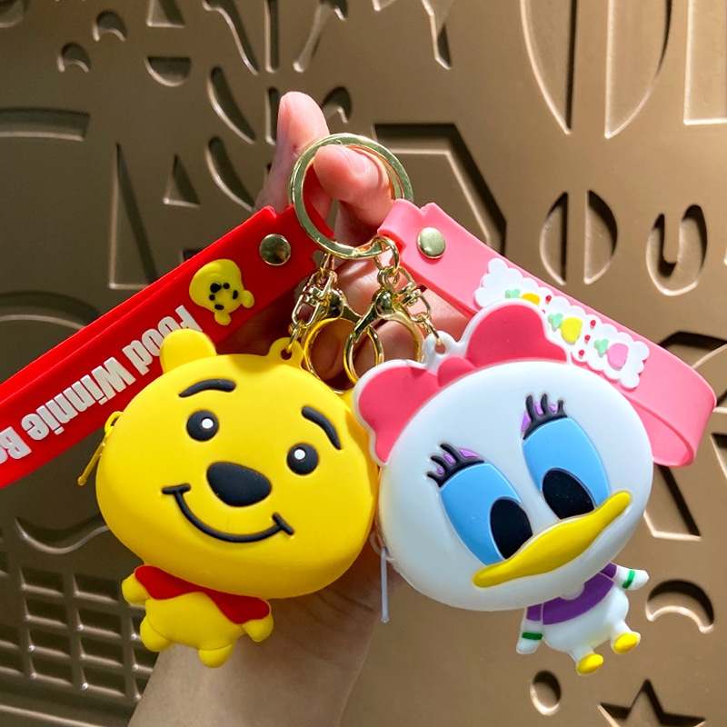 创意小熊维尼零钱收纳包钥匙扣挂件批发书包钥匙链挂饰卡包小礼品