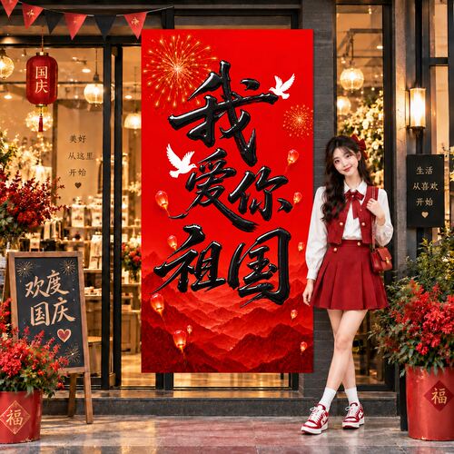 国庆我爱你祖国网红打卡条幅
