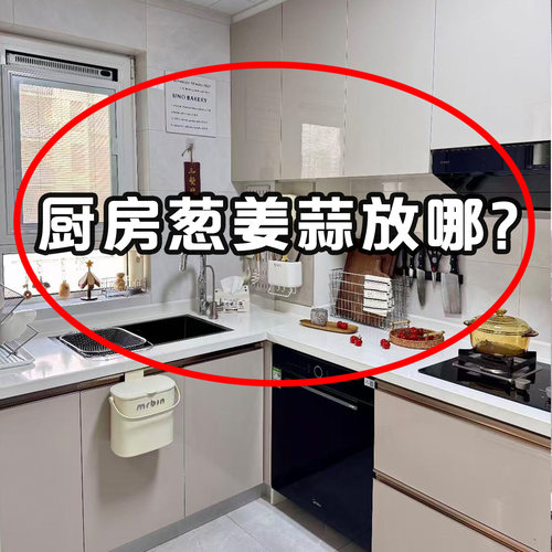 葱姜蒜收纳盒壁挂放生姜大蒜蔬菜篮吸盘置物架厨房收纳果蔬收纳袋