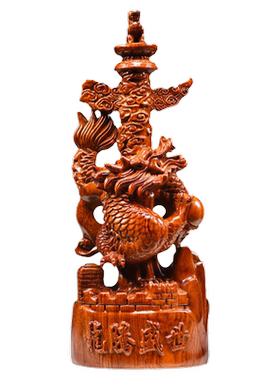 花梨实木龙腾盛世摆件生肖龙雕刻家居摆设婚礼送礼开业红木工艺品