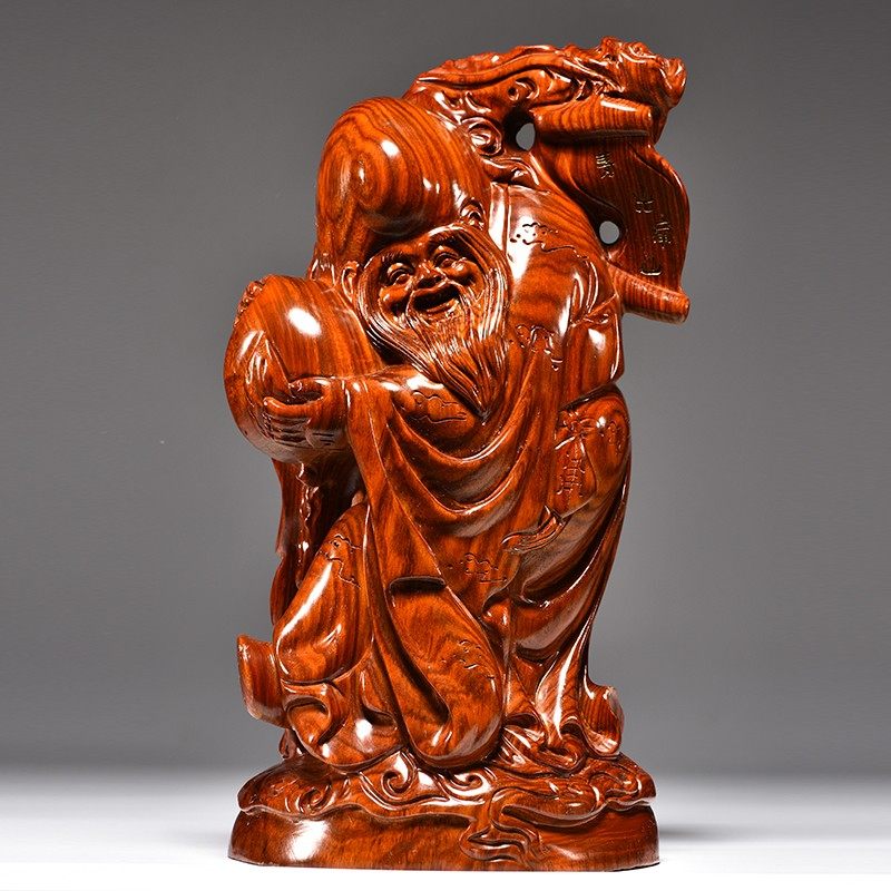 花梨木雕老寿星公寿仙翁摆件实木家居贺寿生日礼物祝寿红木工艺品