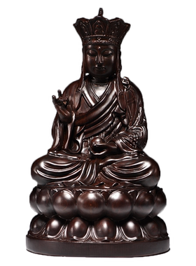 黑檀木雕地藏王佛像家用供奉地藏王菩萨摆件实木雕佛像红木工艺品