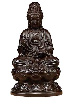 黑檀木雕刻家居客厅送礼观音佛像