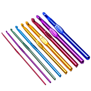 钩针织毛衣编制工具家用手工十字绣毛线钩细针钩鞋针彩色金属粗针