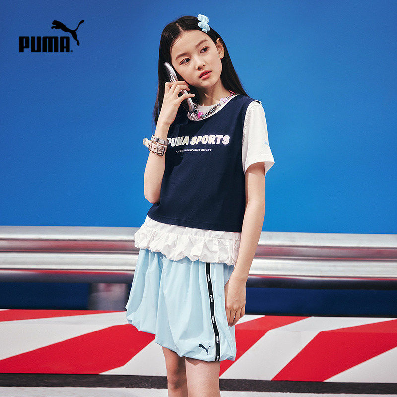 PUMA彪马童装2026夏季新款儿童女童短袖套装时髦洋气甜美