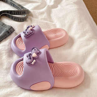 凉拖鞋女外穿夏季2026新款卡通可爱小马室内居家浴室防滑厚底拖鞋