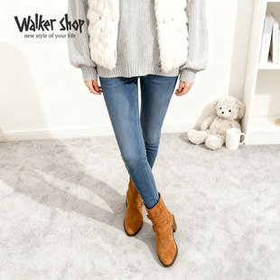 女鞋 Walker 复古百搭透气拼接一脚蹬厚底板鞋 新款 Shop2025秋冬季