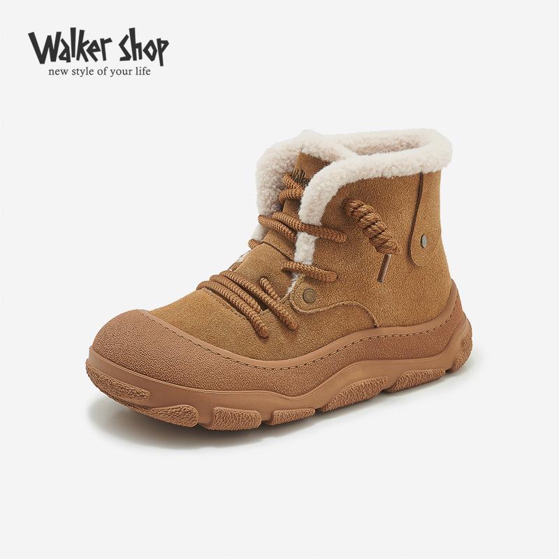 奥卡索新款冰熊牛皮雪地靴