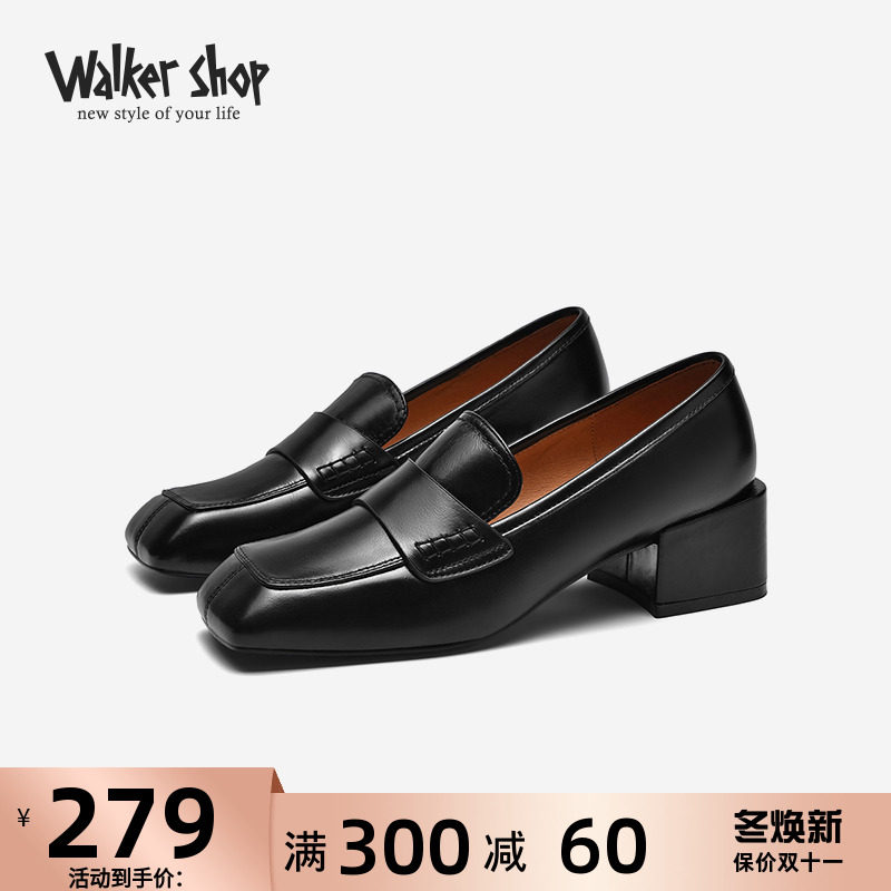 单鞋女2022春季新款百搭中跟小香风浅口单鞋一脚蹬粗跟软底乐福鞋|ruв категории Женская обувь, низкий чистка - от Buy2taobao.com для оказания профессиональной услуги покупки агента Taobao