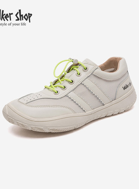 Walker Shop休闲鞋女2025春季新款平底系带软底轻便运动单鞋鞋子