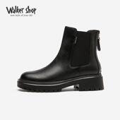 增高厚底时尚 Walker Shop切尔西靴女2025秋冬新款 休闲烟筒短靴子