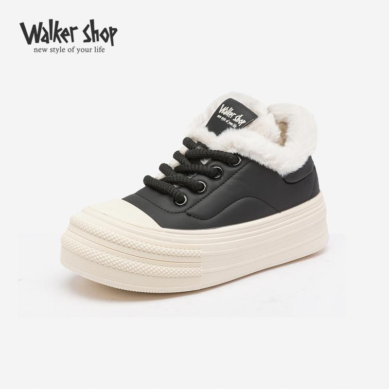 奥卡索厚底加绒板鞋冬季新款