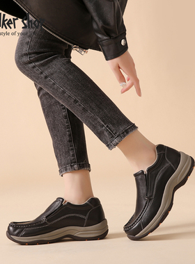 Walker Shop健步鞋女2025年冬季软底防滑轻便一脚蹬妈妈鞋休闲鞋