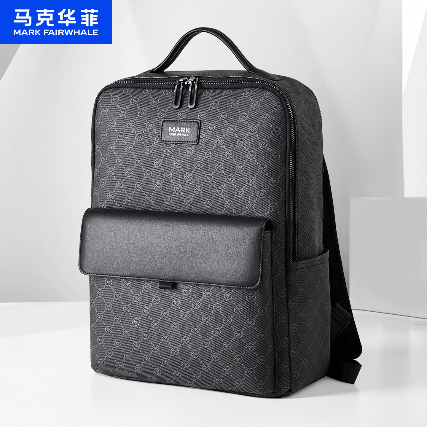 马克华菲休闲商务双肩背包男士