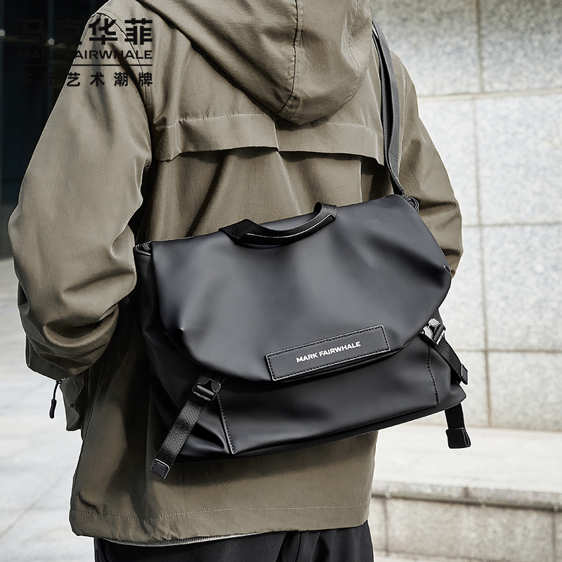 马克华菲男包斜挎包邮差包大容量背包电脑包单肩手提包公文包男款