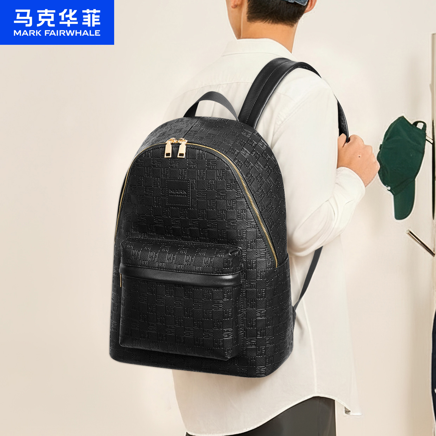 马克华菲双肩包男大容量电脑包