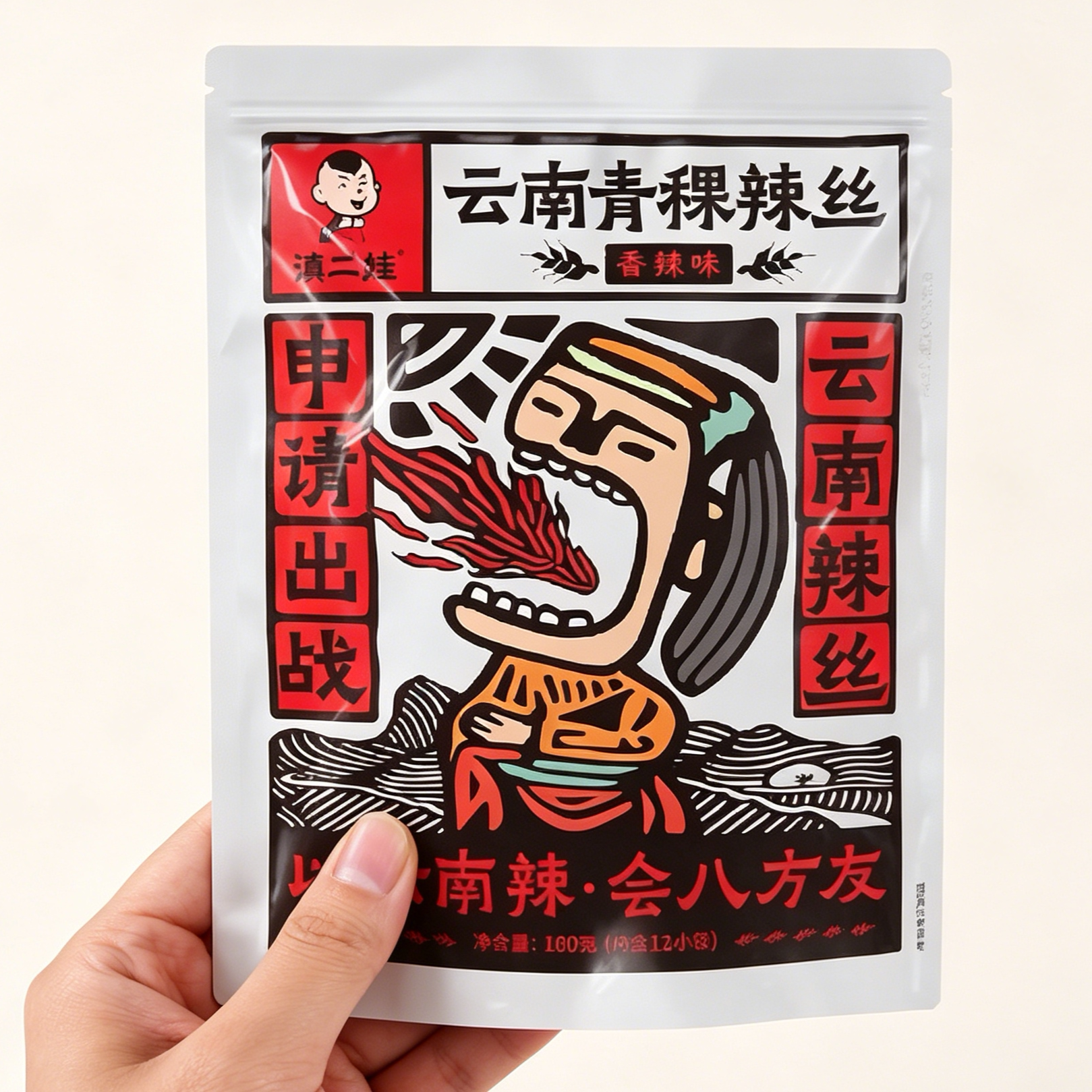滇二娃农科院青稞香辣辣丝网红辣条面筋片儿时麻辣小吃零食大礼包