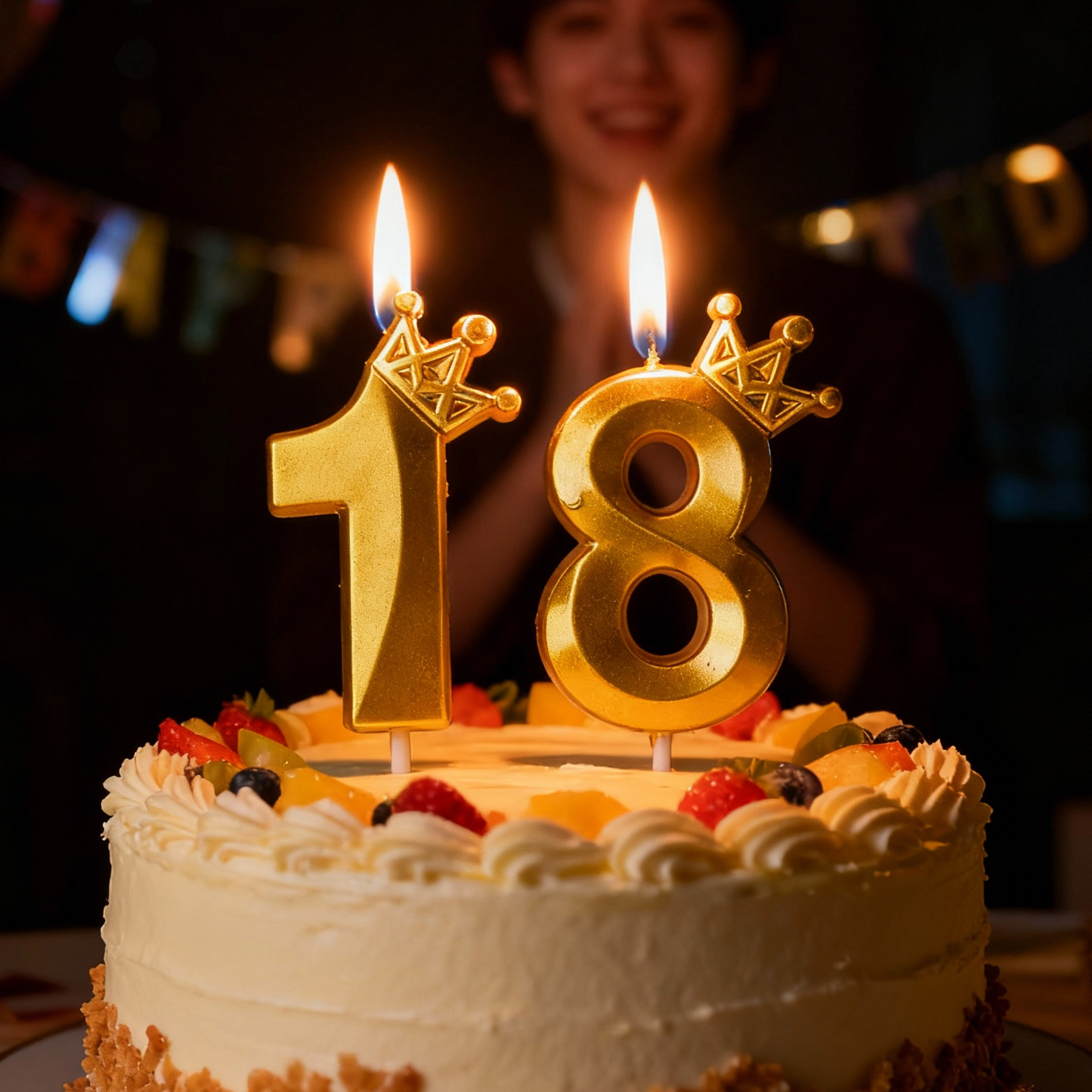 金色皇冠生日蛋糕数字蜡烛拍照儿童宝宝生日派对装饰布置用品男孩