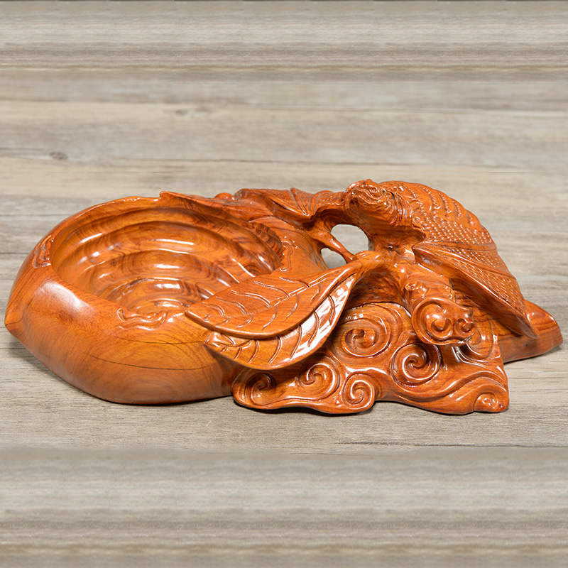 烟灰缸红木雕刻工艺品