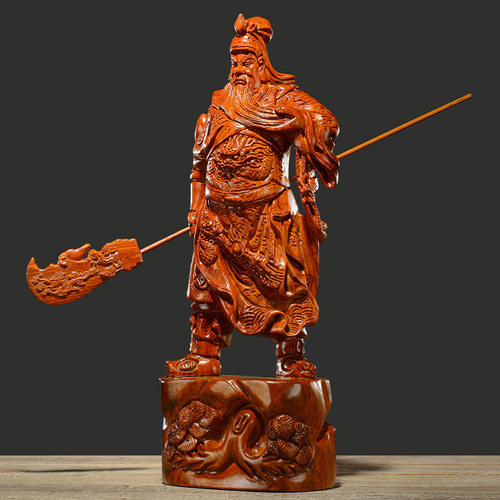 武财神客厅关二爷供奉红木工艺品