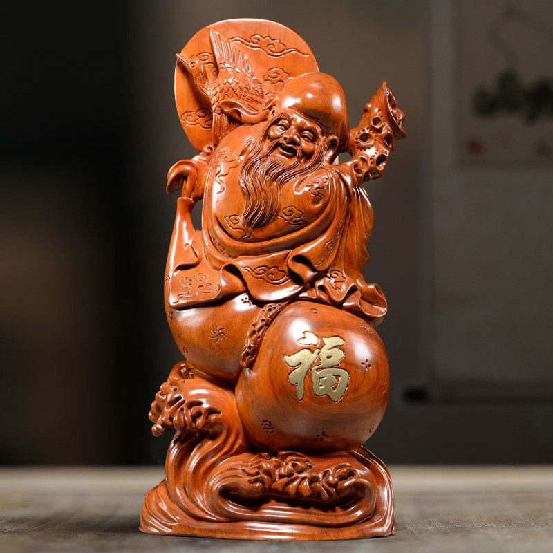 摆件寿星公生日礼品黄花梨木雕