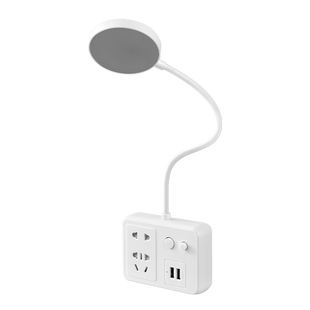 带台灯的usb转换器插座插电款一体多功能2脚卧室床头灯小夜灯壁灯