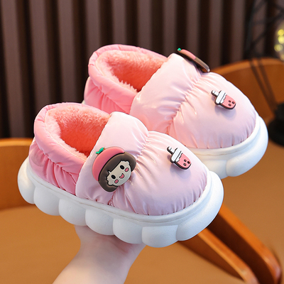 儿童棉拖鞋女孩冬季2025新款女童男童宝宝防水拖鞋冬天家居棉拖鞋