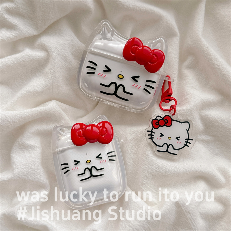 透明立体猫耳朵保佑kitty适用airpods4保护套airpodspro3苹果耳机套二代无线蓝牙保护壳airpod3女款全包软壳