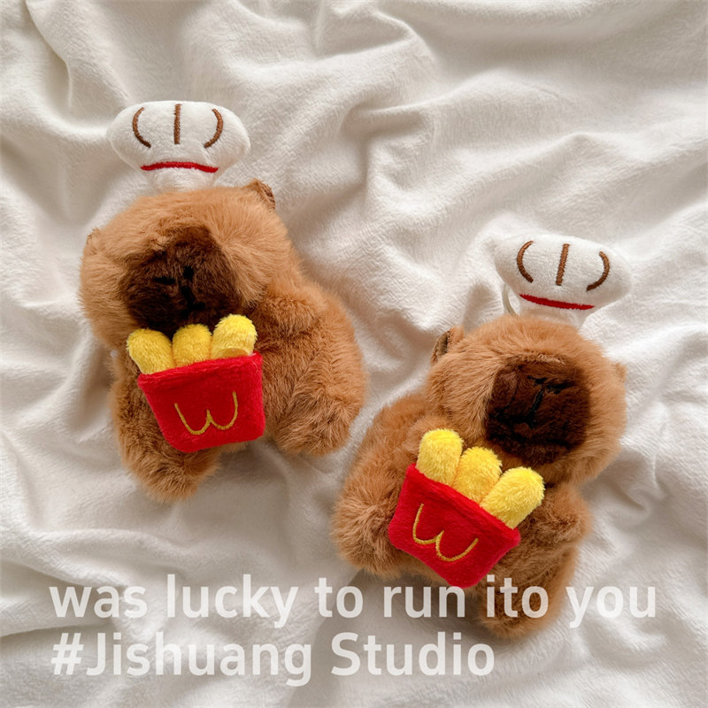 毛绒立体薯条卡皮巴拉河豚适用airpods4保护套airpodspro3苹果耳机套二代无线蓝牙保护壳airpod3女款全包软壳