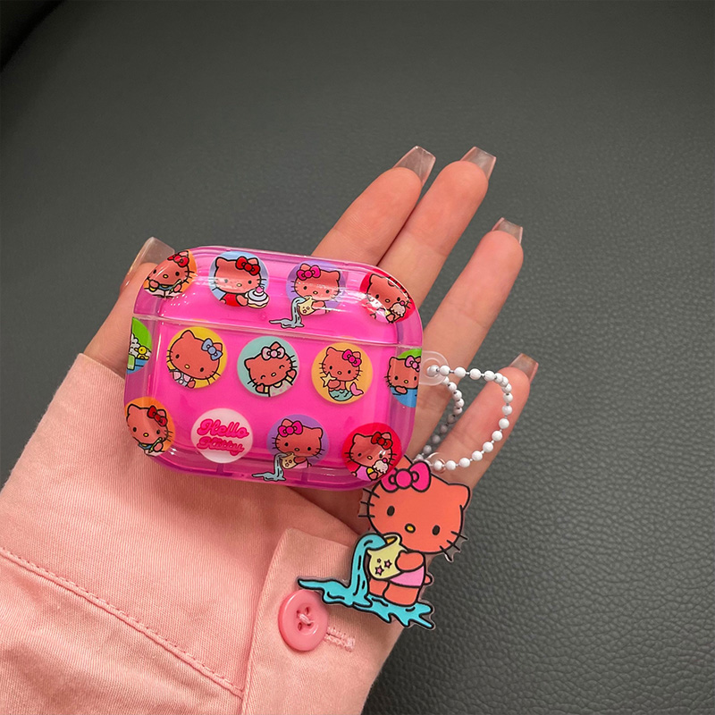 kitty粉色软壳，防刮防摔，不伤耳机不掉盖