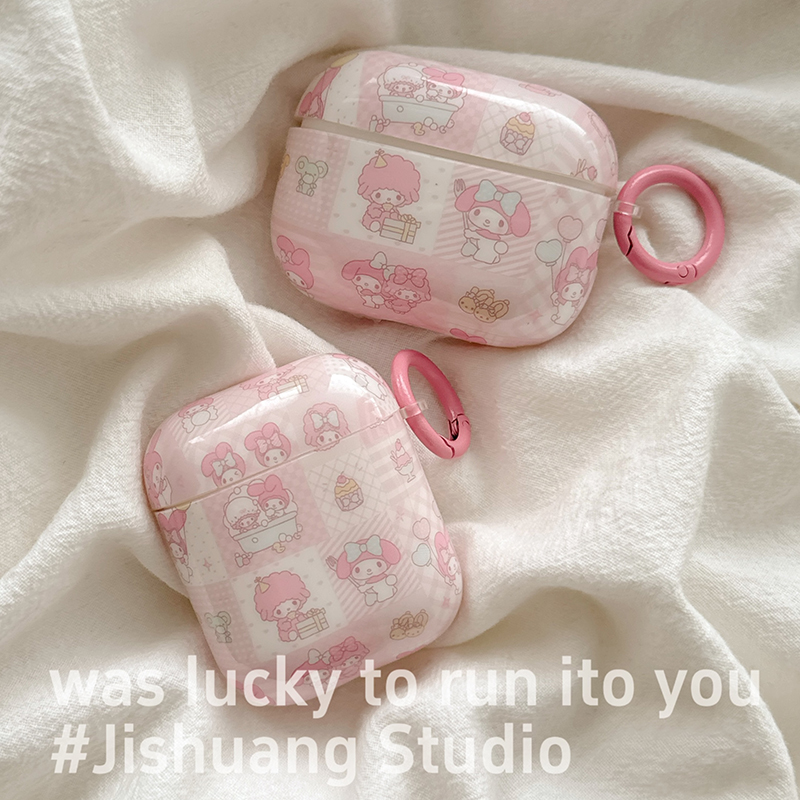 少女可爱卡通美乐蒂适用苹果耳机保护套airpods4无线蓝牙耳机壳四代airpodpro2二代ipod耳机盒airpods3保护壳