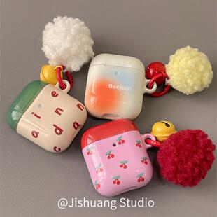 韩风ins小众字母樱桃适用苹果耳机保护套airpodspro2无线蓝牙耳机壳三代airpod二代ipod耳机套airpods3保护壳