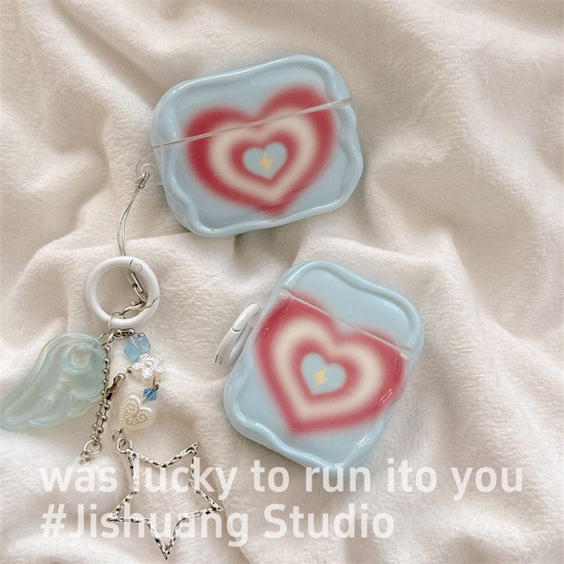 ins简约蓝色爱心带挂饰适用airpods4保护套airpodspro3代苹果耳机套二代无线蓝牙保护壳airpod3女款全包软壳,3C数码配件,耳机保护套,淘宝优惠券,粉丝福利购,淘宝优惠卷