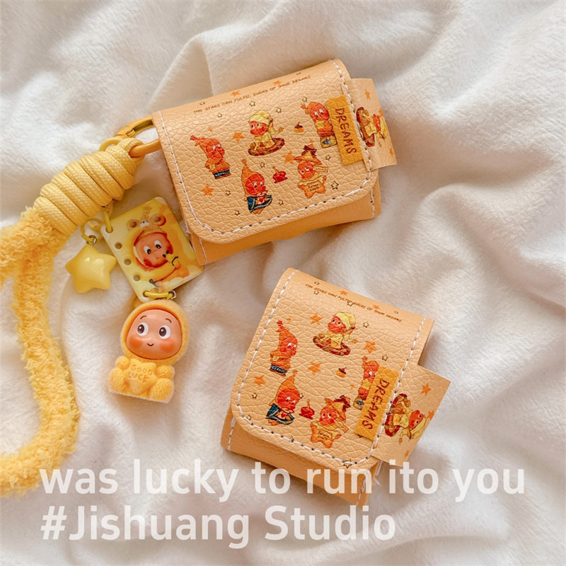 卡通翻盖皮质星星人挂绳适用airpods4保护套airpodspro3代苹果耳机套二代无线蓝牙保护壳airpod3女款全包软壳,3C数码配件,耳机保护套,淘宝优惠券,粉丝福利购,淘宝优惠卷