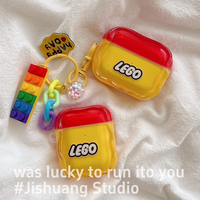 趣味卡通积木lego适用于苹果耳机保护套airpods4无线蓝牙耳机壳三四airpodpro3二代ipod耳机盒airpods2保护壳