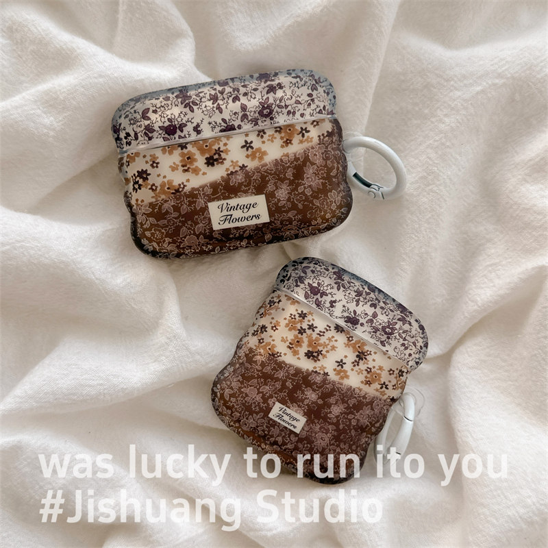 秋冬满屏棕色花朵小碎花适用airpods4保护套airpodspro3代苹果耳机套二代无线蓝牙保护壳airpod3女款全包软壳,3C数码配件,耳机保护套,淘宝优惠券,粉丝福利购,淘宝优惠卷