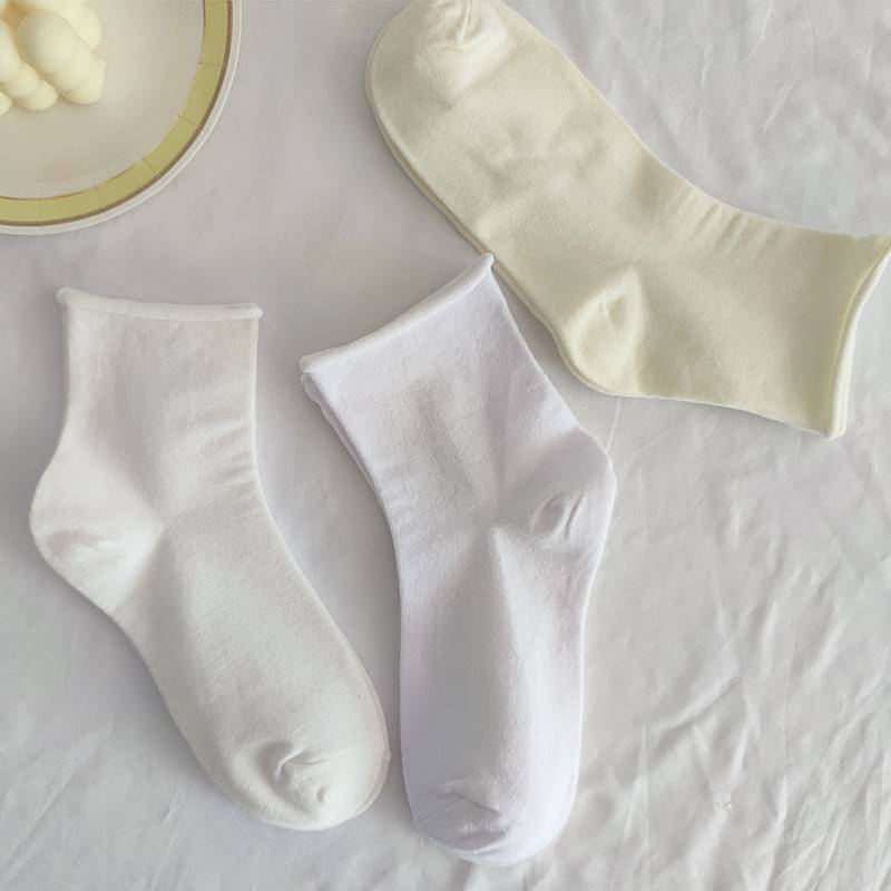 百搭白色袜子女中筒袜ins潮