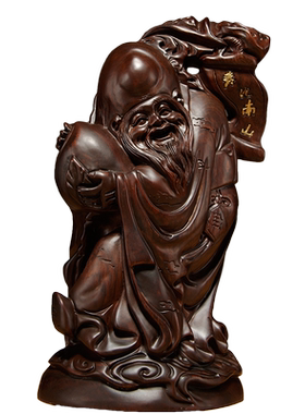 木雕玄关实木黑檀木祝福寿星