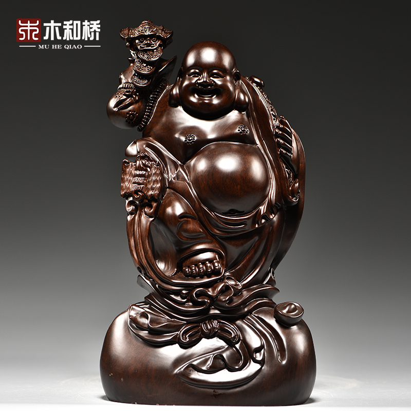 祝福玄关摆件佛像祝福笑佛木质