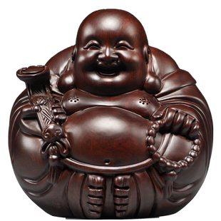 黑檀木雕弥勒佛像木质坐笑佛一团和气摆件客厅玄关红木装饰工艺品