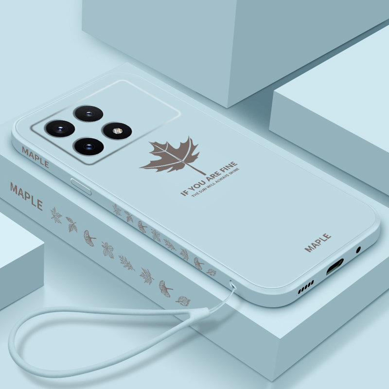 适用红米k70高级枫叶防摔硅胶壳