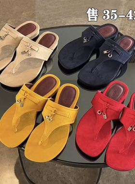 大码凉鞋女41到43夏季人字夹趾外穿百搭低跟沙滩凉拖鞋41码女鞋42