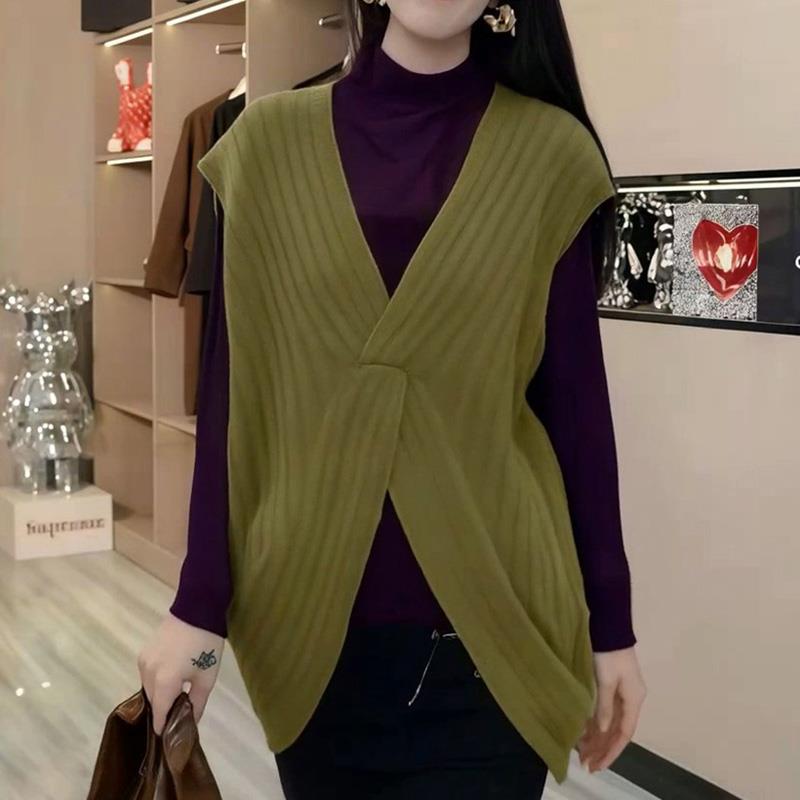 JOYIASSM051+2879新款初秋穿搭原宿风无袖外穿针织马甲高领打底衫