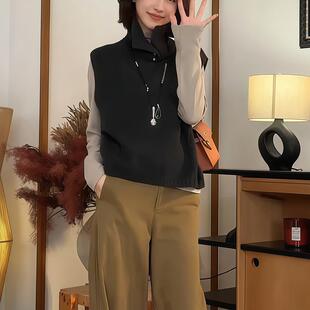 JOYIASS高领马甲毛衣女秋冬季2025年新款慵懒高级感内搭打底针织