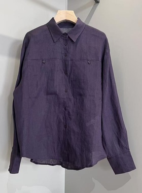 【多多还是多多】紫色麻衬衫25-QTIAN-132LY